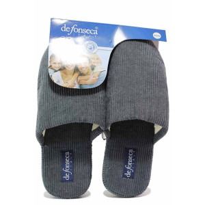 Сиви анатомични домашни чехли, текстилна материя - всекидневни обувки за есента и зимата N 100020621