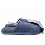 Сини анатомични анатомични домашни чехли, текстилна материя - ежедневни обувки за есента и зимата N 100020622