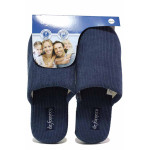 Сини анатомични анатомични домашни чехли, текстилна материя - ежедневни обувки за есента и зимата N 100020622