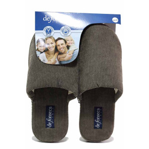 Кафяви анатомични домашни чехли, текстилна материя - всекидневни обувки за есента и зимата N 100020623