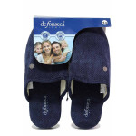Сини анатомични анатомични домашни чехли, текстилна материя - ежедневни обувки за есента и зимата N 100020624