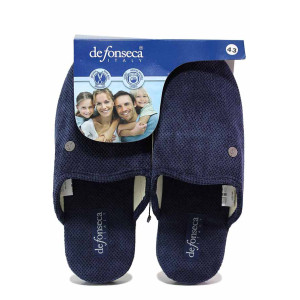 Сини анатомични анатомични домашни чехли, текстилна материя - ежедневни обувки за есента и зимата N 100020624