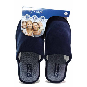 Сини домашни чехли, анатомични, текстилна материя - всекидневни обувки за есента и зимата N 100020629