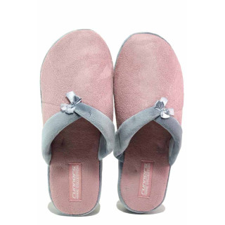 Розови домашни чехли, текстилна материя - всекидневни обувки за есента и зимата N 100020701