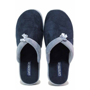 Тъмносини домашни чехли, текстилна материя - ежедневни обувки за есента и зимата N 100020702