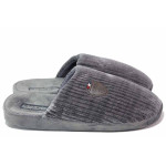 Сиви домашни чехли, анатомични, текстилна материя - ежедневни обувки за есента и зимата N 100020704