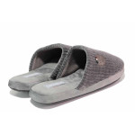 Сиви анатомични домашни чехли, текстилна материя - всекидневни обувки за есента и зимата N 100020705