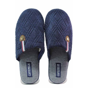 ТъмноСини анатомични домашни чехли, текстилна материя - всекидневни обувки за есента и зимата N 100020709