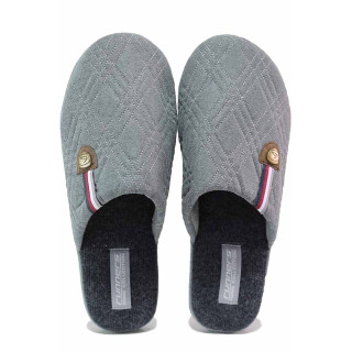 Сиви анатомични домашни чехли, текстилна материя - ежедневни обувки за есента и зимата N 100020710