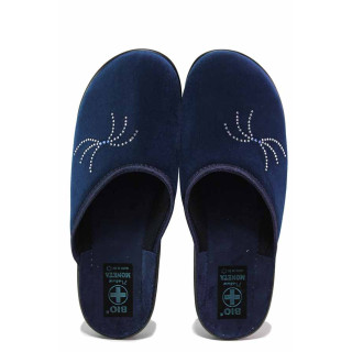 Сини анатомични домашни чехли, текстилна материя - ежедневни обувки за есента и зимата N 100020765