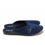 Сини анатомични домашни чехли, текстилна материя - ежедневни обувки за есента и зимата N 100020765