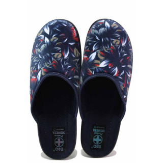 Сини анатомични домашни чехли, текстилна материя - всекидневни обувки за есента и зимата N 100020768