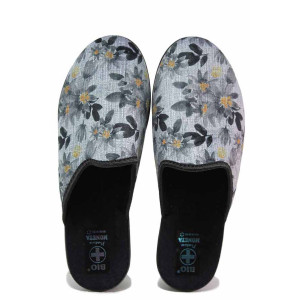 Сиви анатомични домашни чехли, текстилна материя - всекидневни обувки за есента и зимата N 100020770