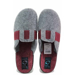 Сиви анатомични домашни чехли, текстилна материя - всекидневни обувки за есента и зимата N 100020772