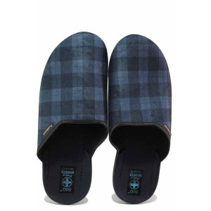 Сини анатомични анатомични домашни чехли, текстилна материя - всекидневни обувки за есента и зимата N 100020774