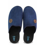 Сини анатомични домашни чехли, текстилна материя - ежедневни обувки за есента и зимата N 100020775