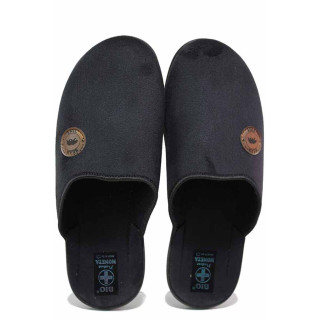 Черни анатомични домашни чехли, текстилна материя - всекидневни обувки за есента и зимата N 100020776