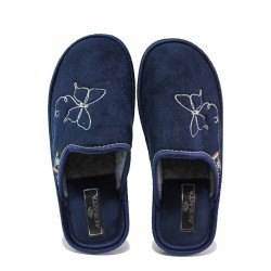 ТъмноСини анатомични домашни чехли, текстилна материя - всекидневни обувки за есента и зимата N 100021060