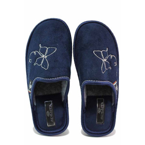 ТъмноСини анатомични домашни чехли, текстилна материя - всекидневни обувки за есента и зимата N 100021060