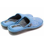 Сини анатомични домашни чехли, текстилна материя - ежедневни обувки за есента и зимата N 100021061