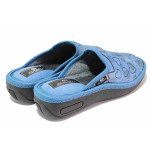 Сини анатомични домашни чехли, текстилна материя - всекидневни обувки за есента и зимата N 100021062