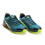 Зелени мъжки маратонки, еко-кожа и текстилна материя - спортни обувки за целогодишно ползване N 100020922