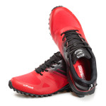 Червени тинейджърски маратонки, еко-кожа и текстилна материя - спортни обувки за есента и зимата N 100020717