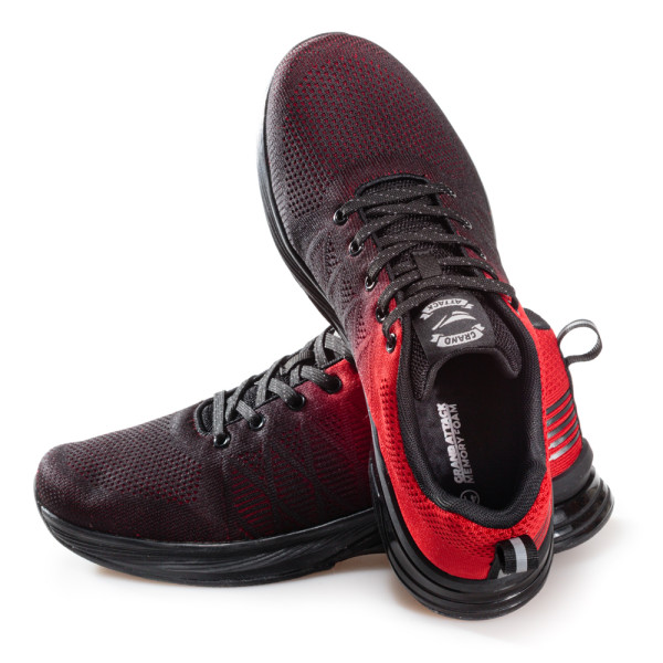 Червени мъжки маратонки, текстилна материя - спортни обувки за целогодишно ползване N 100020926