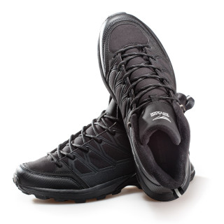Черни мъжки боти, еко-кожа и текстилна материя - ежедневни обувки за целогодишно ползване N 100020878