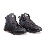 Сини мъжки боти, еко-кожа и текстилна материя - всекидневни обувки за целогодишно ползване N 100020877