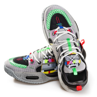 Сиви мъжки маратонки, текстилна материя - спортни обувки за целогодишно ползване N 100020908