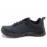 Сини мъжки маратонки, текстилна материя - спортни обувки за пролетта и лятото N 100019748