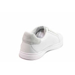 Бели спортни дамски обувки, здрава еко-кожа - спортни кецове за пролетта и лятото N 100019745