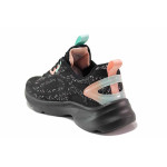 Черни дамски маратонки, текстилна материя - спортни обувки за пролетта и лятото N 100019824