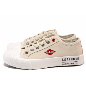 Бежови анатомични дамски кецове, текстилна материя - ежедневни обувки за пролетта и лятото N 100019862