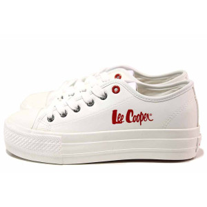 Бели анатомични дамски кецове, здрава еко-кожа - спортни обувки за пролетта и лятото N 100019869