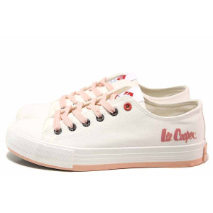 Бели анатомични дамски кецове, здрава еко-кожа - спортни обувки за пролетта и лятото N 100019870