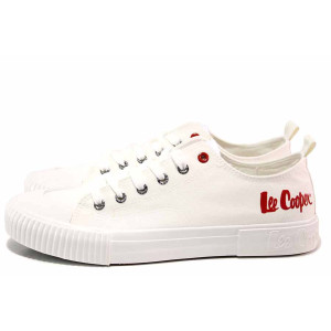 Бели анатомични мъжки маратонки, текстилна материя - спортни кецове за пролетта и лятото N 100019871