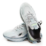 Сиви мъжки маратонки, еко-кожа и текстилна материя - спортни обувки за целогодишно ползване N 100020902