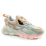 Сиви мъжки маратонки, еко-кожа и текстилна материя - спортни обувки за целогодишно ползване N 100020910