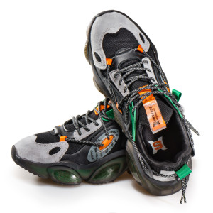 Черни мъжки маратонки, еко-кожа и текстилна материя - спортни обувки за целогодишно ползване N 100020911