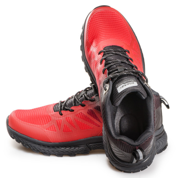 Червени мъжки маратонки, еко-кожа и текстилна материя - спортни обувки за целогодишно ползване N 100020912