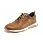 Кафяви анатомични мъжки обувки, естествена кожа - ежедневни обувки за пролетта и лятото N 100019217