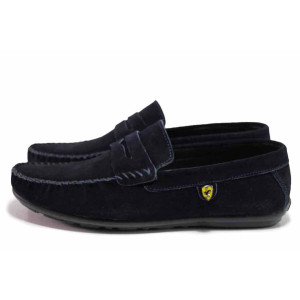 Сини анатомични анатомични дамски мокаСини анатомични анатомични, естествен велур - всекидневни обувки за пролетта и лятото N 100019248