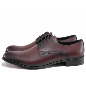 Винени анатомични официални мъжки обувки, естествена кожа - елегантни обувки за целогодишно ползване N 100019811