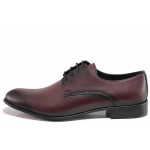 Винени анатомични официални мъжки обувки, естествена кожа - елегантни обувки за целогодишно ползване N 100019811