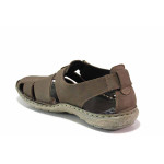 Кафяви анатомични мъжки сандали, естествен набук - ежедневни обувки за лятото N 100020117