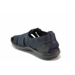 Сини анатомични мъжки сандали, естествен набук - всекидневни обувки за лятото N 100020118
