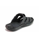 Черни анатомични мъжки чехли, естествена кожа - ежедневни обувки за лятото N 100020119