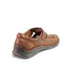 Кафяви анатомични мъжки сандали, естествена кожа - всекидневни обувки за лятото N 100020122